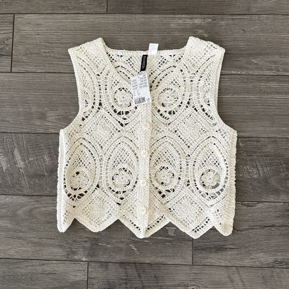 NWT H&M Cream Crochet Women's Top